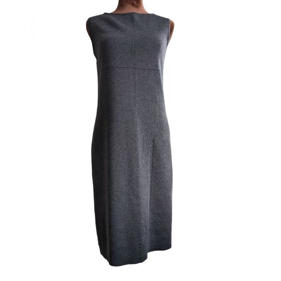 Minimalist grey midi knit sweater dress size S 💯wool NWOT - Picture 3 of 13